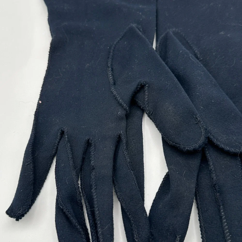 Vtg Wrist Gauntlet Gloves Womens Black Side Button Stitching Bridgerton Opera‎